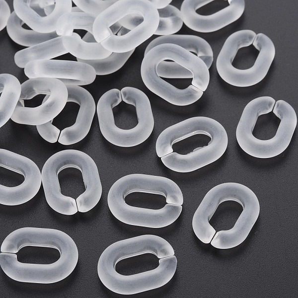 

PandaHall Transparent Acrylic Linking Rings, Quick Link Connectors, Frosted, Oval, White, 19.5x15x5mm, Inner Diameter: 6x11 mm Acrylic Oval...