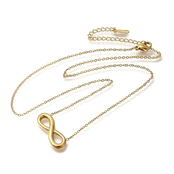 304 Stainless Steel Infinity Pendant Cable Chain Necklaces for Women