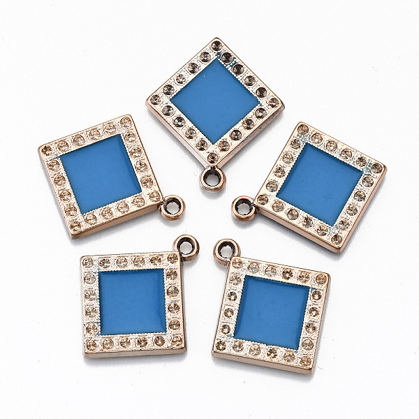 

PandaHall UV Plating Acrylic Pendant Rhinestone Settings, with Enamel, Rhombus, Light Gold, Royal Blue, Fit for 2mm Rhinestone , 32.5x28x3mm...