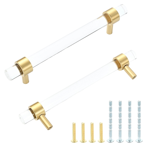 2 Set Schubladengriffe aus Messing und Acryl