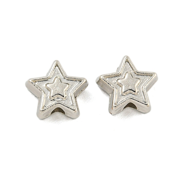 

PandaHall CCB Plastic Beads, Star, Platinum, 6.5x6.5x3mm, Hole: 1.4mm Plastic Star