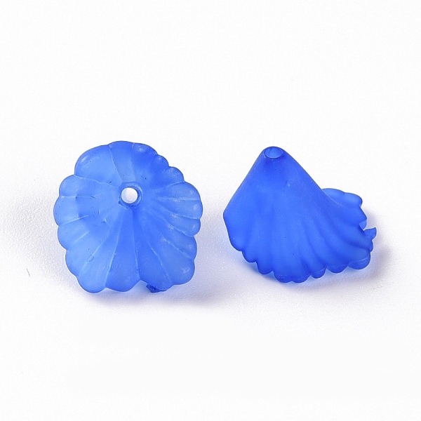 

PandaHall Frosted Acrylic Bead Caps, Flower, Royal Blue, 12x12x9mm, Hole: 1.2mm, about 1700pcs/500g Acrylic