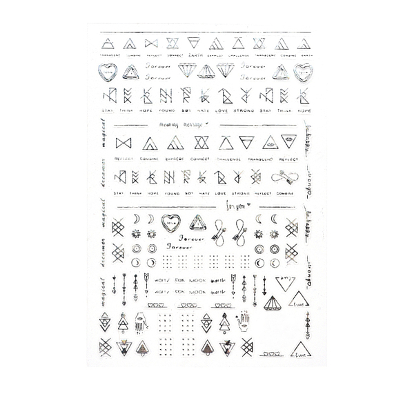 

PandaHall Laser Hot Stamping Nail Art Stickers Decals, Self Adhesive Nail Art Transfer Decals, Tattoos Sliders Manicure Tips Nail Decoration..., Silver