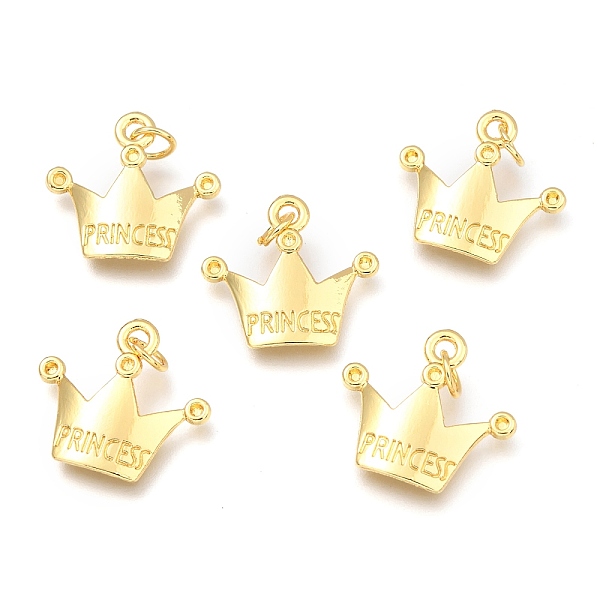 

PandaHall Alloy Pendants, Long-Lasting Plated, with Jump Ring, Crown with Word Princess, Real 18K Gold Plated, 17.5x19x3.5mm, Hole: 3.5mm...