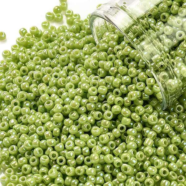 

PandaHall TOHO Round Seed Beads, Japanese Seed Beads, (404) Opaque AB Sour Apple, 11/0, 2.2mm, Hole: 0.8mm, about 50000pcs/pound Glass Green