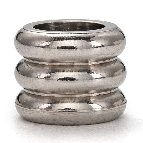 

PandaHall 201 Stainless Steel Beads, Large Hole Beads, Grooved, Column, Stainless Steel Color, 8x10mm, Hole: 6mm 201 Stainless Steel Column