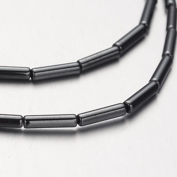 

PandaHall Non-magnetic Synthetic Hematite Bead Strands, Tube, Original Color, 8x2mm, Hole: 1mm, about 51pcs/strand, 15.7 inch Non-magnetic...