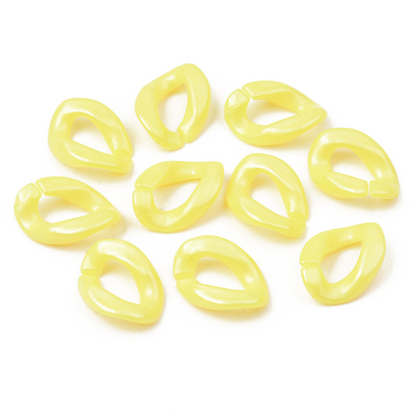 

PandaHall Opaque Acrylic Linking Rings, Quick Link Connectors, For Jewelry Curb Chains Making, Twist, Yellow, 18.5x13.5x4mm, Inner Diameter...