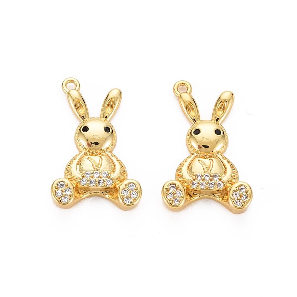 

PandaHall Brass Micro Pave Clear Cubic Zirconia Pendants, Cadmium Free & Nickel Free & Lead Free, Rabbit, Real 18K Gold Plated, 20x12x3.5mm...