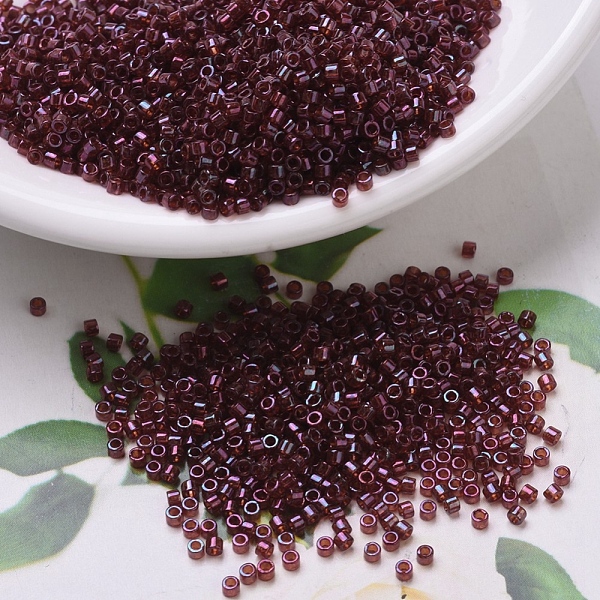 

PandaHall MIYUKI Delica Beads Small, Cylinder, Japanese Seed Beads, 15/0, (DBS0105) Garnet Gold Luster, 1.1x1.3mm, Hole: 0.7mm, about..., Red
