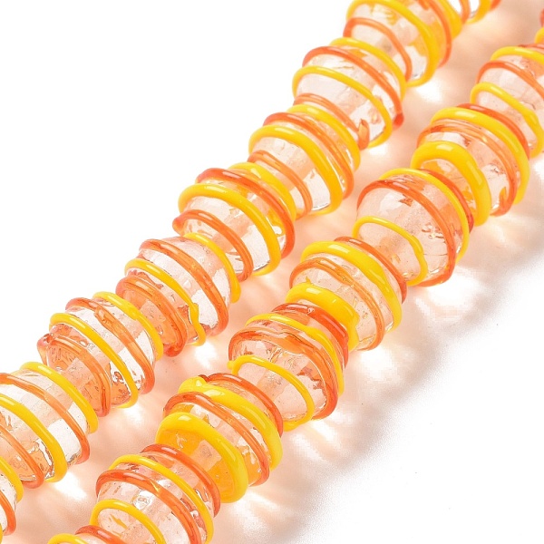 

PandaHall Round Handmade Clear Lampwork Beads Strands, Gold, 13~13.5x11.5mm, Hole: 1.2mm, about 30pcs/strand, 13.58~13.78 inch(34.5~35cm)...