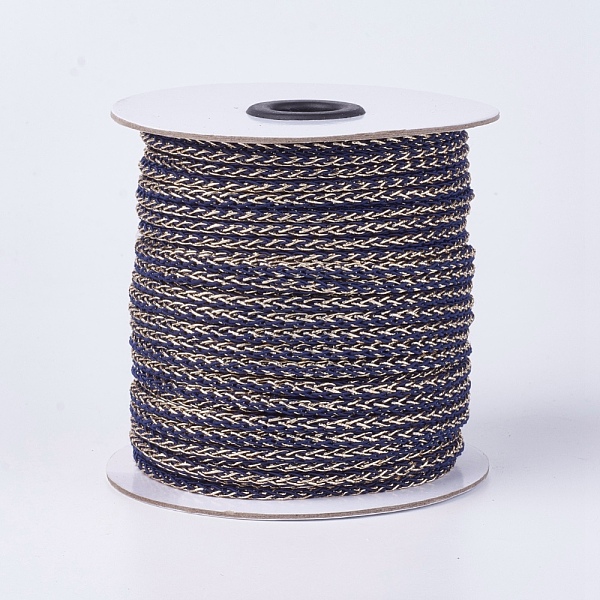

PandaHall Resin and Polyester Braided Cord, Metallic Cord, Royal Blue, 5x4mm, about 50yards/roll Polyester Blue