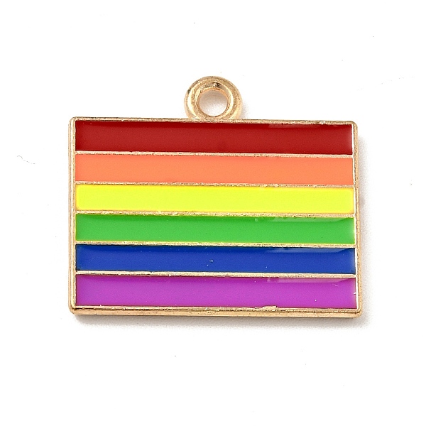 

PandaHall Alloy Enamel Pendants, Light Gold, Pride Flag/Rainbow Flag Charms, Colorful, 17.5x20x1mm, Hole: 1.5mm Alloy+Enamel Rectangle