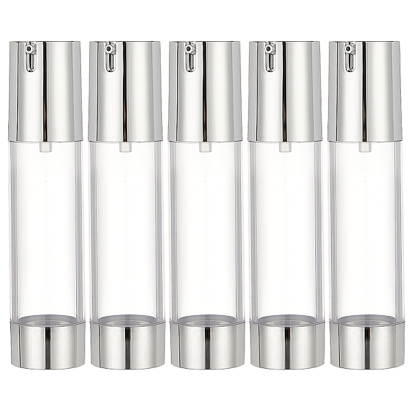 

PandaHall BENECREAT 5PCS 50ml(1.69oz) Refillable Empty Plastic Vacuum Pump Bottles, U-Type Pump Head Airless Vacuum Pump Press Bottles..., Clear