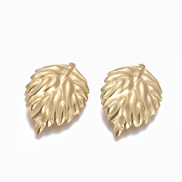 

PandaHall Vacuum Plating 304 Stainless Steel Pendants, Leaf, Golden, 43x27.8x3.7mm, Hole: 1.4mm 304 Stainless Steel Leaf