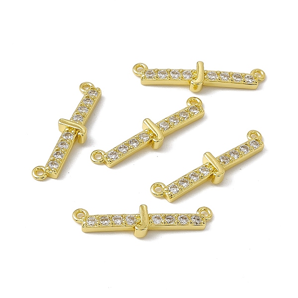

PandaHall Rack Plating Brass Micro Pave Clear Cubic Zirconia Connector Charms, Real 18K Gold Plated, Long-Lasting Plated, Cadmium Free &...
