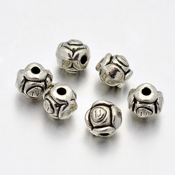 

PandaHall Tibetan Style Alloy Flower Rose Spacer Beads, Lead Free & Cadmium Free & Nickel Free, Antique Silver, 5x5mm, Hole: 1mm Alloy...