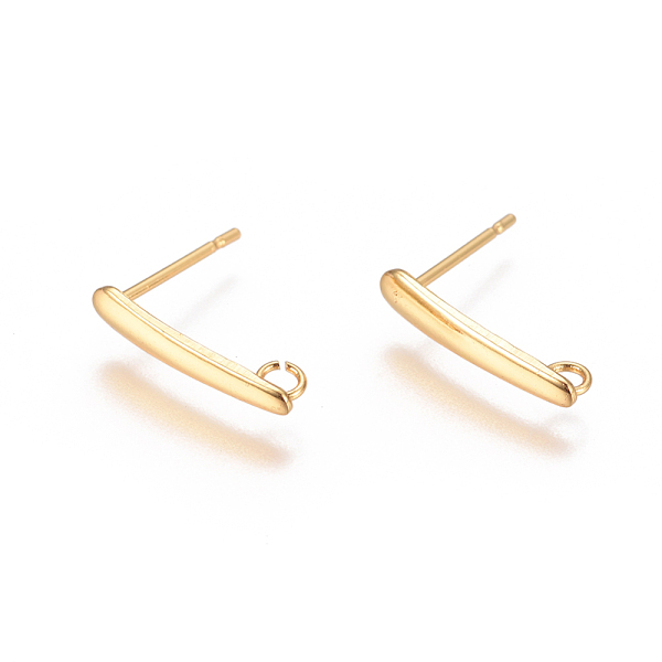 

PandaHall Vacuum Plating 304 Stainless Steel Ear Stud Components, with Loop, Golden, 15x3mm, Hole: 1.8mm, Pin: 0.7mm 304 Stainless Steel...