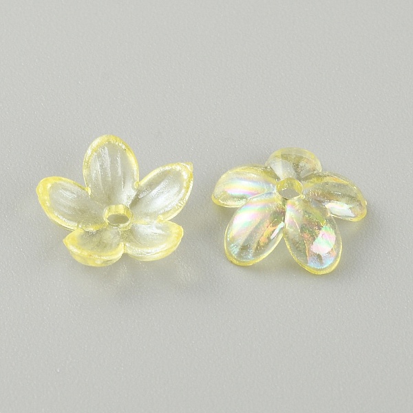 

PandaHall Transparent Acrylic Beads, AB Color, Flower, Yellow, 11.5x3mm, Hole: 1.8mm Acrylic Flower Yellow