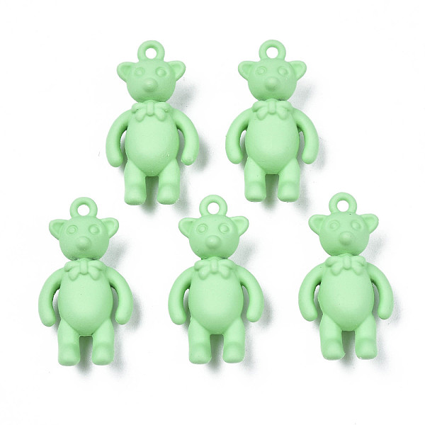 

PandaHall Rack Plating Spray Painted Alloy Pendants, Cadmium Free & Nickel Free & Lead Free, Bear, Light Green, 25x14x8mm, Hole: 1.6mm Alloy...