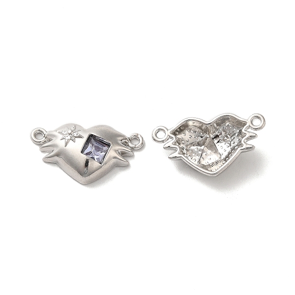 

PandaHall Alloy Connector Charms, Heart Links with Glass, Lead Free & Cadmium Free, Platinum, Lavender, 12x22x5mm, Hole: 1.4mm Alloy+Glass..., Purple