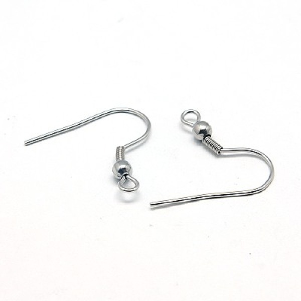 

PandaHall 316 Surgical Stainless Steel Earring Hooks, with Horizontal Loop, 20x19.5mm, Hole: 2mm, Pin: 0.7mm 316 Surgical Stainless Steel