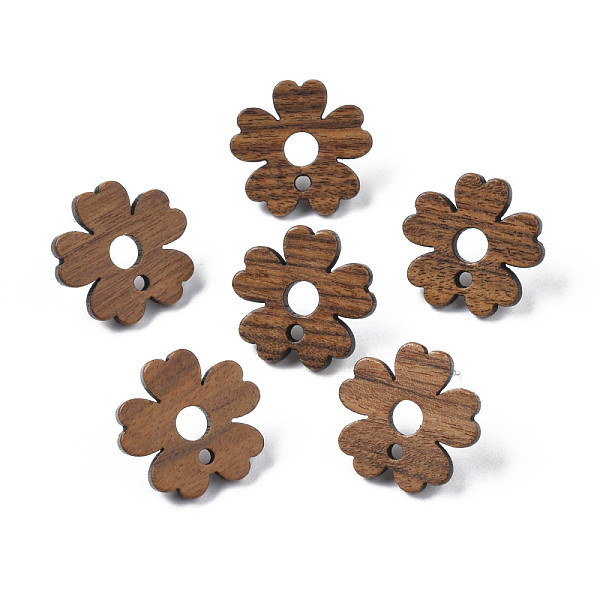 

PandaHall Walnut Wood Stud Earring Findings, with 316 Stainless Steel Pin and Hole, Flower, Tan, 17x18mm, Hole: 1.8mm, Pin: 0.7mm Wood..., Orange