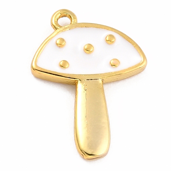 

PandaHall Autumn Theme Brass Enamel Pendants, Golden Long-Lasting Plated, Mushroom, White, 15x10.5x1.5mm, Hole: 1mm Brass+Enamel Mushroom...