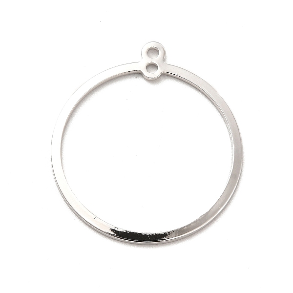

PandaHall Rack Plating Brass Connector Charms, Long-Lasting Plated, Ring Links, Platinum, 28x25x1mm, Hole: 1.4mm Brass Ring