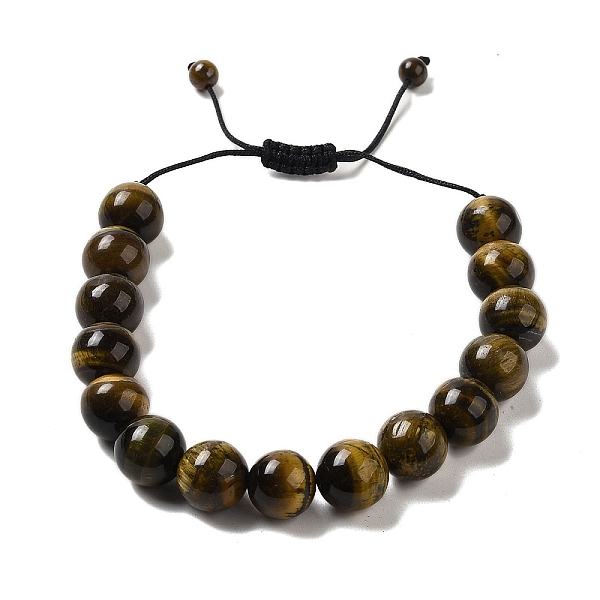 

PandaHall Grade AB 12.5mm Round Natural Tiger Eye Braided Bead Bracelets for Women Men, Inner Diameter: 2~3-1/8 inch(4.95~8.05cm) Tiger Eye...