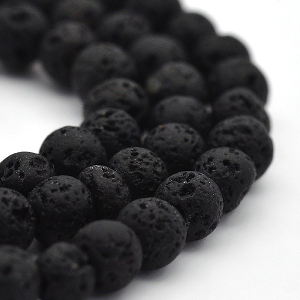 Natural Lava Rock Round Bead Strands