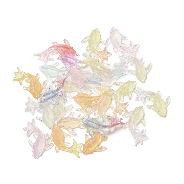 

PandaHall Luminous Transparent Resin Decoden Cabochons, Glow in the Dark Fish with Glitter Powder, Mixed Color, 8x15x3.5mm Resin Fish..., Multicolor