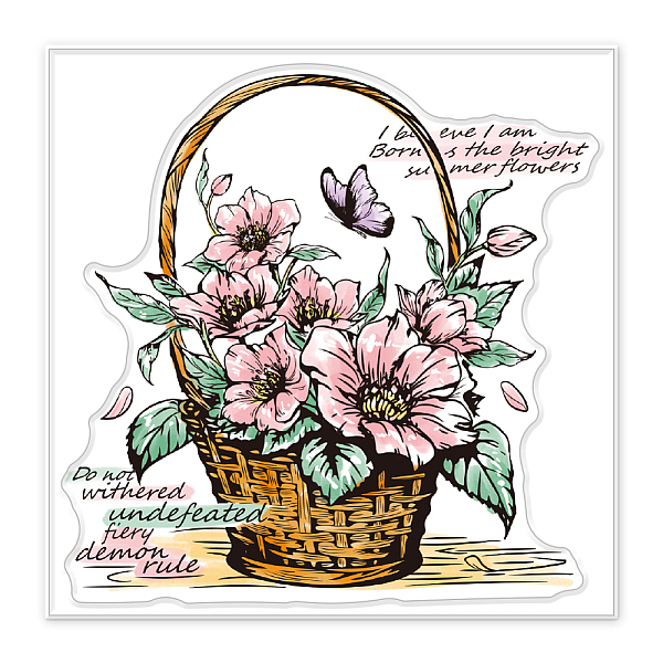 

PandaHall PVC Sakura Stamp, for DIY Scrapbooking, Flower, 100x100mm Plastic Flower