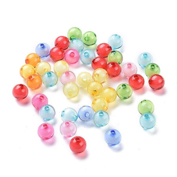 

PandaHall Transparent Acrylic Beads, Bead in Bead, Round, Mixed Color, 10mm, Hole: 2mm, about 960pcs/500g Acrylic Round Multicolor