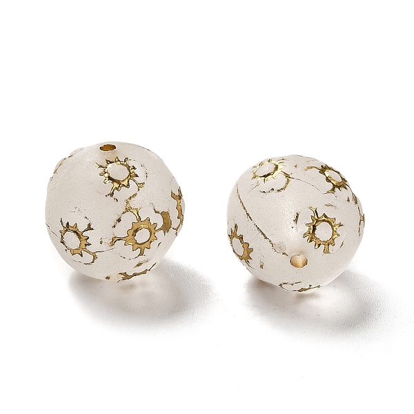 

PandaHall Transparent Acrylic Beads, Golden Metal Enlaced, Round, Frosted, Clear, 16mm, Hole: 1.8mm, about 225pcs/500g Acrylic Round Clear