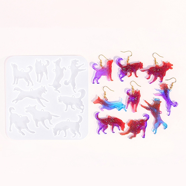 

PandaHall DIY Pendant Silicone Molds, Resin Casting Molds, For UV Resin, Epoxy Resin Jewelry Making, Dog, 134x130x4mm, Inner Diameter..., White