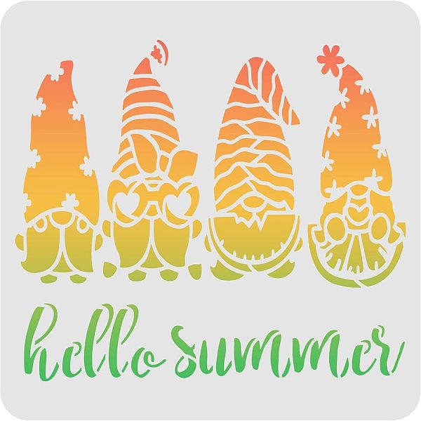 

PandaHall Plastic Reusable Drawing Painting Stencils Templates, for Painting on Scrapbook Fabric Tiles Floor Furniture Wood, Square, Summer..., White