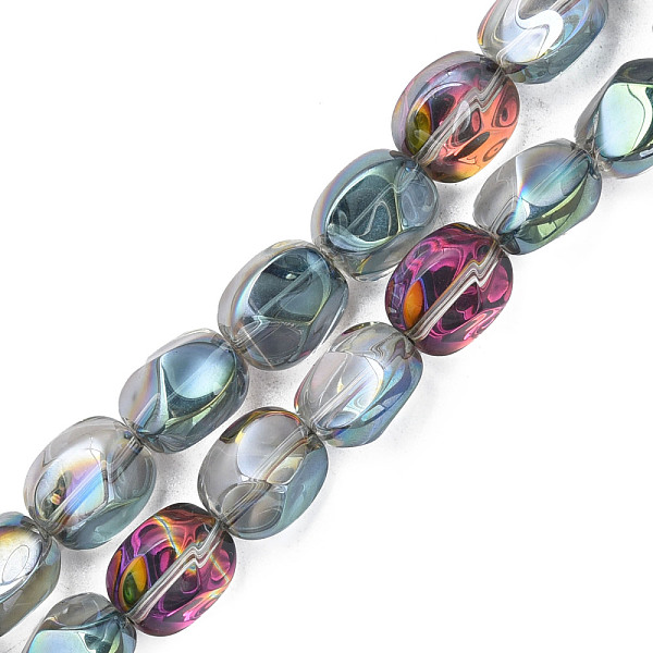

PandaHall Electroplate Glass Beads Strands, Half Plated, AB Color, Oval, Light Sea Green, 12x10.5x10mm, Hole: 1.2mm, about 50Pcs/strand...