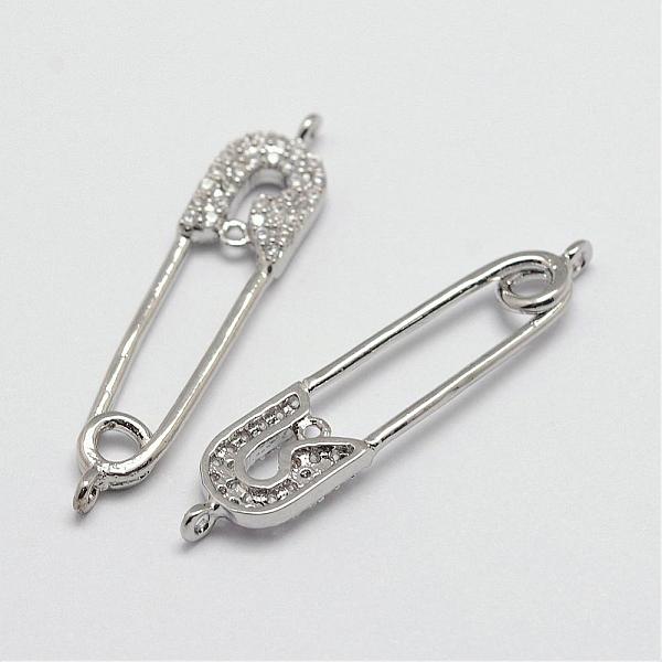

PandaHall Brass Micro Pave Cubic Zirconia Links, Clear, Lead Free & Nickel Free, Pin, Platinum, 32.5x7x2mm, Hole: 1mm Brass+Cubic Zirconia...