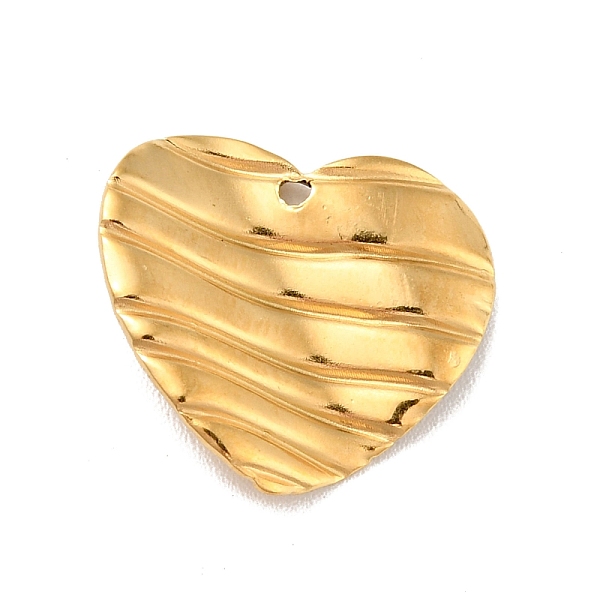 

PandaHall 304 Stainless Steel Pendants, Textured, Heart, Golden, 16.5x18x2.5mm, Hole: 1mm 304 Stainless Steel Heart