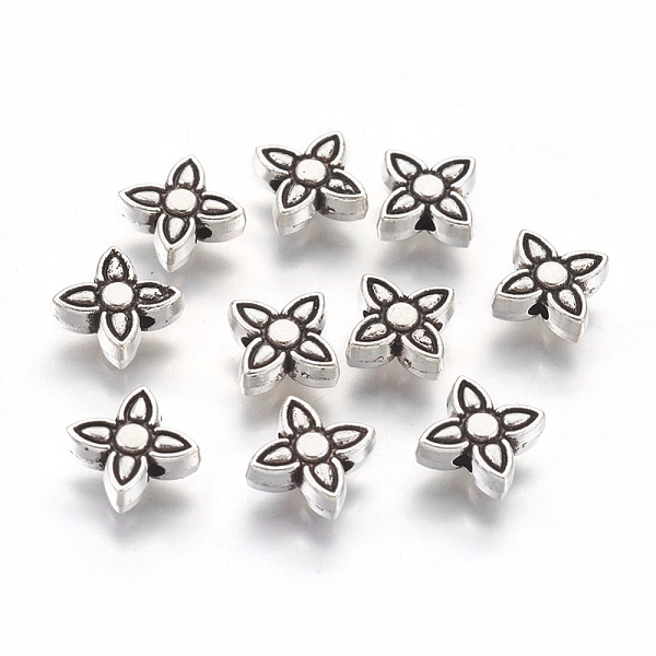 

PandaHall Tibetan Style Alloy Beads, Lead Free & Nickel Free & Cadmium Free, Flower, Antique Silver, about 8.8mm in diameter, Hole: 1mm...