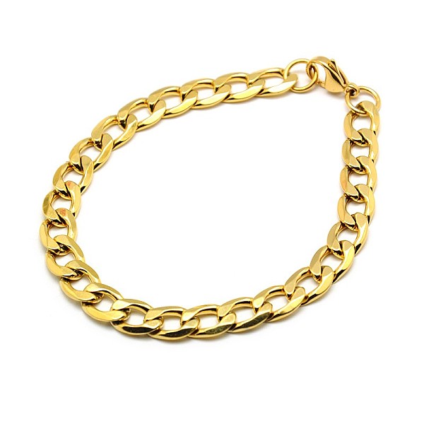 

PandaHall 304 Stainless Steel Curb Chain/Twisted Chain Bracelets, with Lobster Claw Clasps, Faceted, Mixed Color, 1/4 inch(8-1/4 inch...