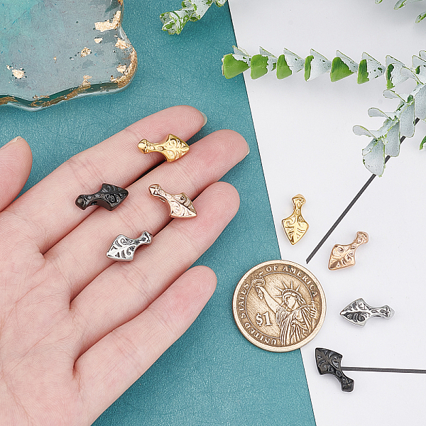 

PandaHall DICOSMETIC 8Pcs 4 Colors 304 Stainless Steel Pendants, Arrow, Mixed Color, 15.5x7.9~8.2x5mm, Hole: 1.9mm, 2pcs/color 304 Stainless...