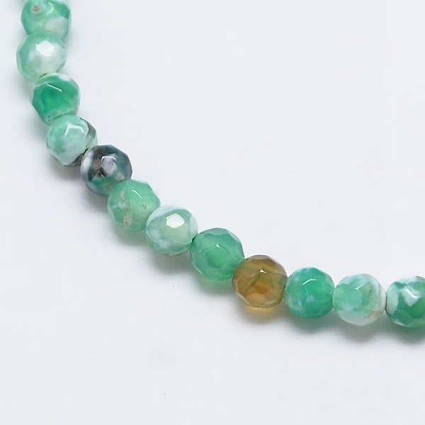 

PandaHall Natural Fire Crackle Agate Beads Strands, Dyed, Faceted, Round, Medium Sea Green, 4mm, Hole: 1mm, about 95pcs/strand, 14.96 inch...