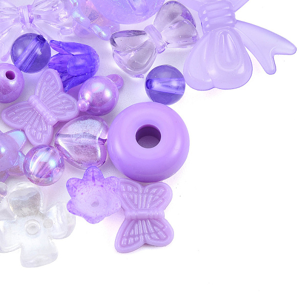 

PandaHall Opaque & Transparent Acrylic Beads, Mixed Shapes, Dark Orchid, 7.5~33x7.5~43.5x4.5~16mm, Hole: 1.2~4mm, about 470pcs/500g Acrylic...