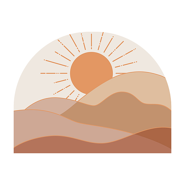 

PandaHall PVC Wall Stickers, Wall Decoration, Sun Pattern, 980x390mm, 2 sheets/set PVC Sun Orange