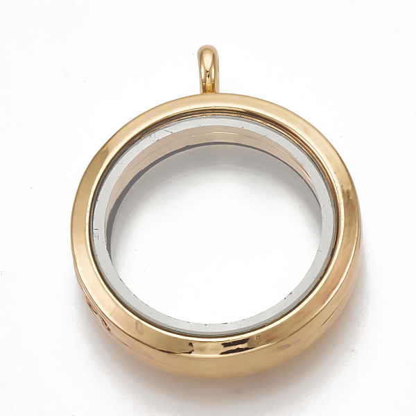 

PandaHall Alloy Magnetic Locket Pendants, with Glass, Flat Round, Golden, 37x30x7mm, Hole: 3.5mm, Inner diameter: 23mm Alloy Flat Round