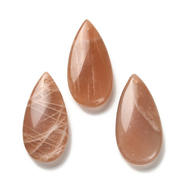 

PandaHall Natural Sunstone Pendants, Teardrop Charms, 39.5~40x20x7.5~8mm, Hole: 1.5mm Sunstone Teardrop