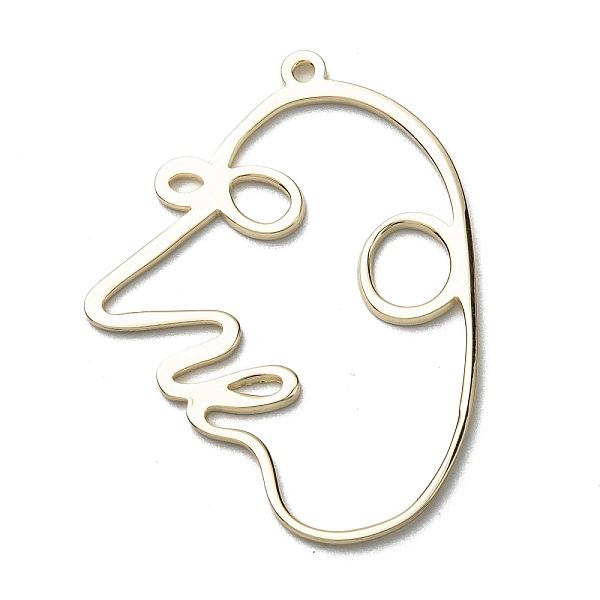 

PandaHall Brass Pendants, Open Back Bezel, For DIY UV Resin, Epoxy Resin, Pressed Flower Jewelry, Human Face, Abstract Face, Long-Lasting...