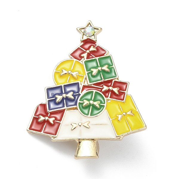 

PandaHall Alloy Glass Rhinestone Brooches, Enamel Pins, Christmas Tree, Star, 42x33x8mm Alloy+Rhinestone Star